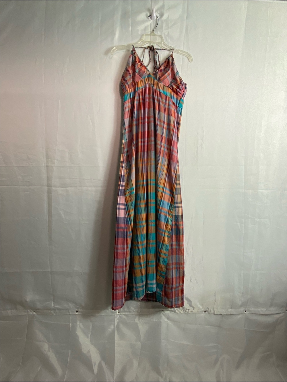 Mossimo Supply Co. Striped Halter Maxi Dress in Coral, Teal, Yellow and Pink